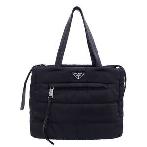 Prada Tessuto Nylon Bomber Tote Bag quilted nylon iconic Black